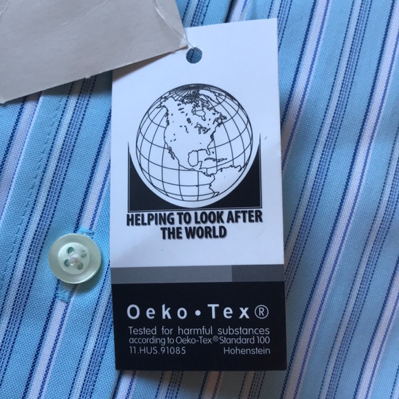 Kenneth Cole Reaction Mens non-iron shirt regular fit pin point XL 17-17.5 36-37 - Picture 6 of 7